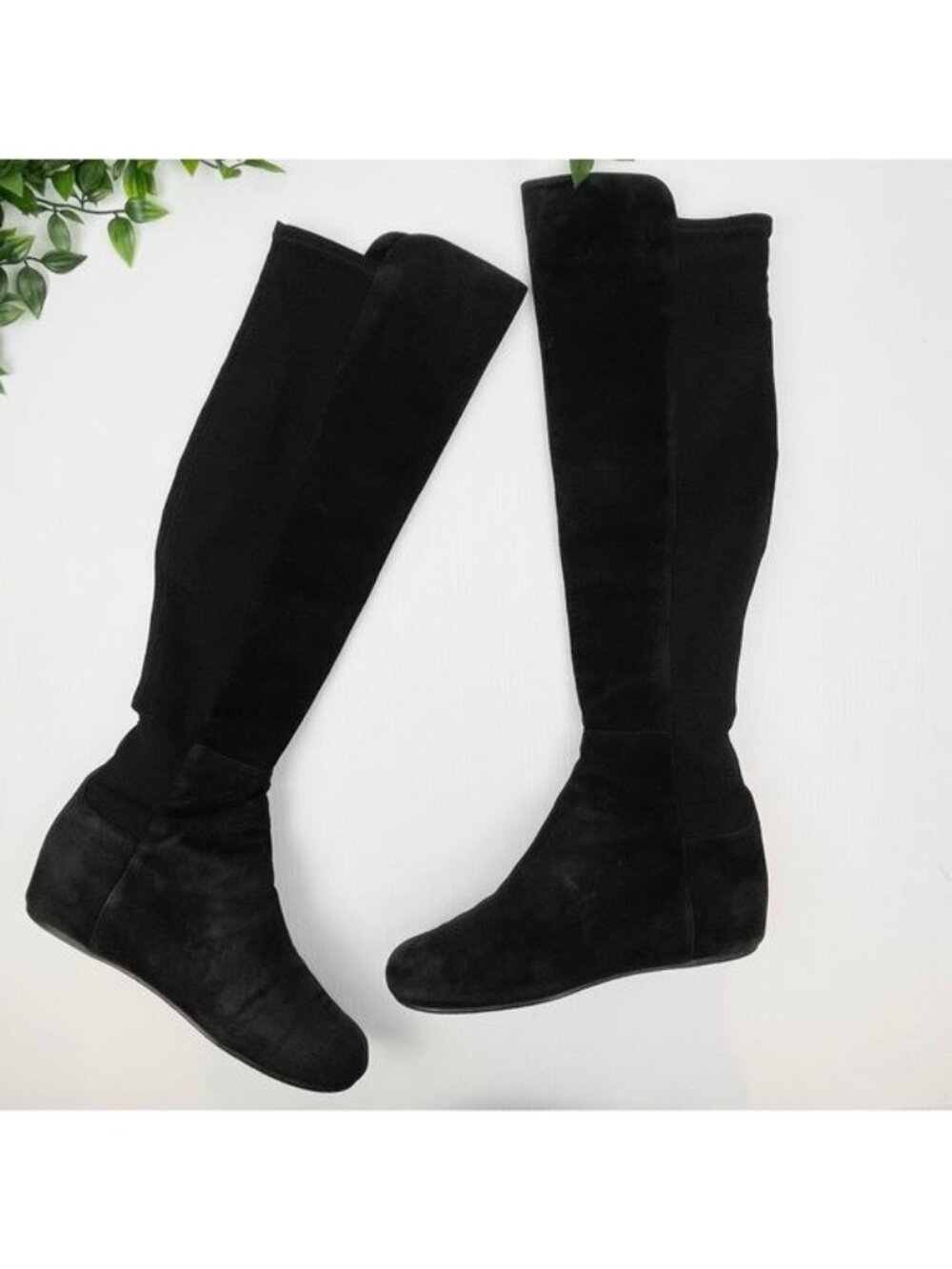 Stuart Weitzman lander otk anthracite suede wedge boots Size 7.5 - Picture 2 of 9
